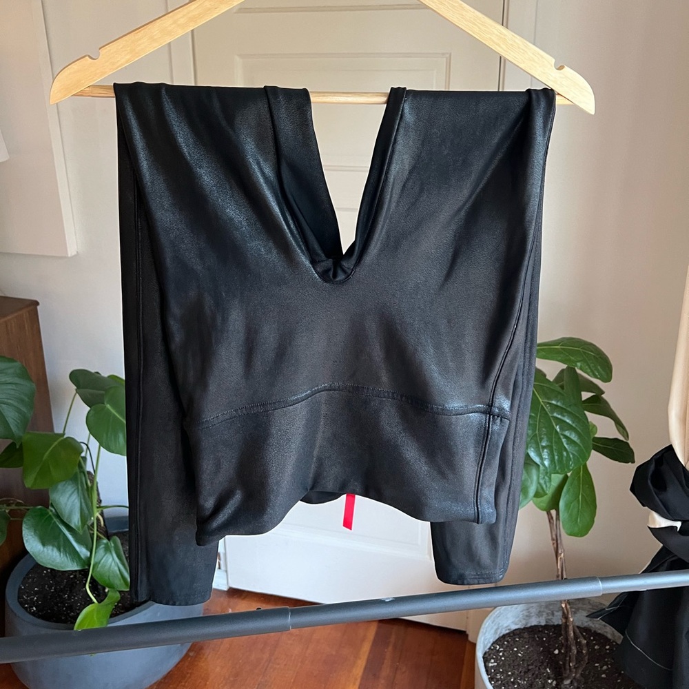 Spanx Faux Leather Leggings Black